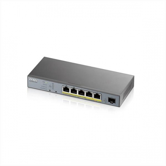 Zyxel GS1350-6HP, 6 Port managed CCTV PoE switch, long range, 60W, 802.3BT