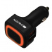 CANYON Universal 4xUSB car adapter, Input 12V-24V, Output 5V-4.8A, with Smart IC, black rubber coating + orange LED