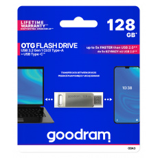 128 GB . DUAL USB 3.2 a USB-C kľúč . ODA3 Silver 128 GB . DUAL USB 3.2 a USB-C kľúč . ODA3 Silver