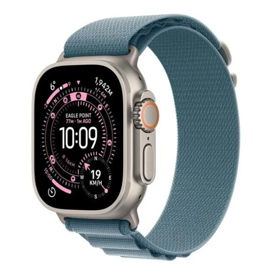 Apple Watch Ultra 3 GPS + Cellular 49mm Natural Titanium Case with Light Blue Alpine Loop - Medium