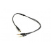 Gembird audio adaptér 3.5 mm 4-pin (F) na 2 x 3.5 mm stereo jack (M), kovové, kábel 0.2m