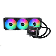 ASUS ROG Ryujin II 360 all-in-one liquid CPU cooler with 3.5" LCD, embedded pump fan and 3 x ROG 120mm ARGB radiator fans