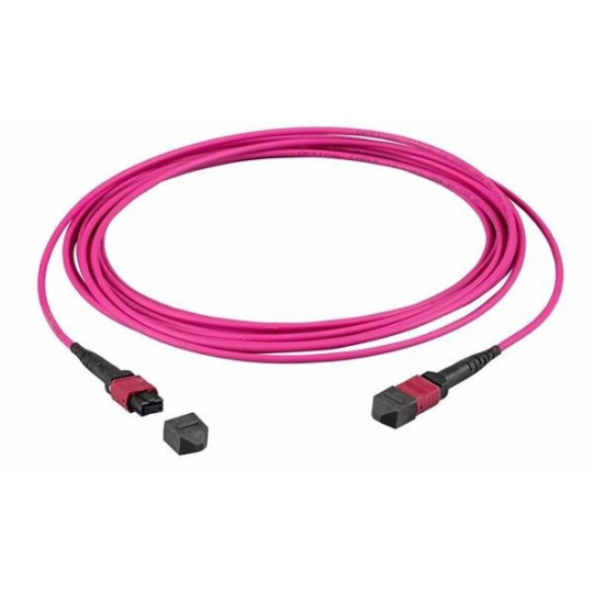 Optický kábel MTP-MTP, 15m Duplex OM4(50/125µm), LSOH, 3mm, Trunk Cable, fialový Typ-B Optický kábel MTP-MTP, 15m Duplex OM4(50/125µm), LSOH, 3mm, Trunk Cable, fialový Typ-B