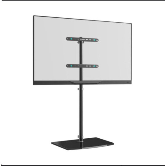 ONKRON Universal Floor TV Stand w/ Glass Base for 30"-60" TVs up to 41 kg, BlackVESA: 100x100 - 400x400