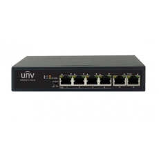 UNIVIEW 6xRJ45 10/100 vč. PoE (802.3af/at,PoE budget 65W),PoE porty lze přepnout na 250m PoE@10Mbps, desktop