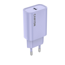 Canyon OnCharge 30CL, univerzálna cestovná nabíjačka do steny 1x USB-C, 30W PD, fialová Canyon OnCharge 30CL, univerzálna cestovná nabíjačka do steny 1x USB-C, 30W PD, fialová