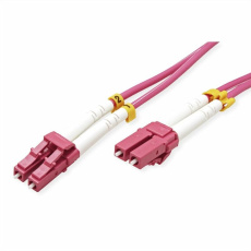 Fiber kábel LC-LC, 15m Duplex OM4(50/125µm), 3mm, fialový