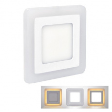 Solight LED podsvietený panel, podhľadový, 12W + 4W, 900lm, 4000K, štvorcový