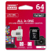64 GB . microSDHC CARD GOODRAM Class 10 UHS I + card reader (All in One)