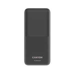 Canyon PB-1010, Powerbank, Li-Pol, 10.000 mAh, Vstup: 1x USB-C, 1x microUSB, Výstup: 1x USB-C, 1x USB-A, integr. 2x kábe