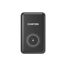 Canyon PB-1001 Powerbank, Li-Pol, 10.000 mAh, Vstup: 1x USB-C, 1x Lightning, Výstup: 1x USB-A, 1x USB-C, bezdr. nab. 10W