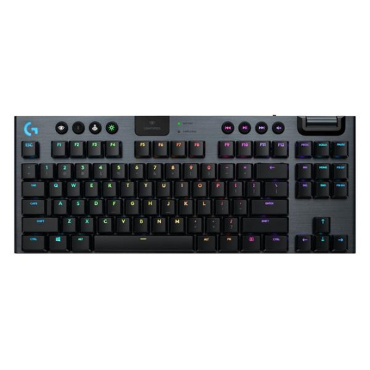 G915 TKL Tenkeyless LIGHTSPEED Wireless RGB Mechanical Gaming Keyboard - GL Clicky - CARBON - UK - 2.4GHZ/BT - N/A - INTNL - CLICK