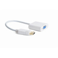 Gembird adaptér DisplayPort (M) na VGA (F), 0.15 m kábel, biely