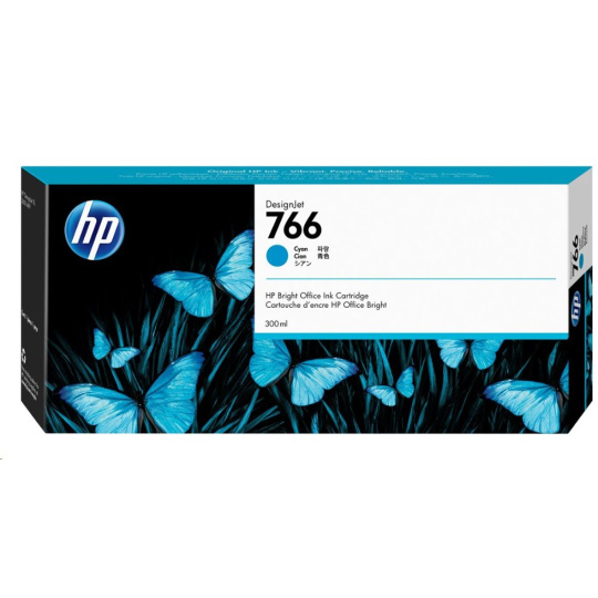 HP 766 300-ml Cyan DesignJet Ink Cartridge