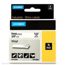 DYMO Vinylová páska 9 mm x 5,5 m, biela/čierna