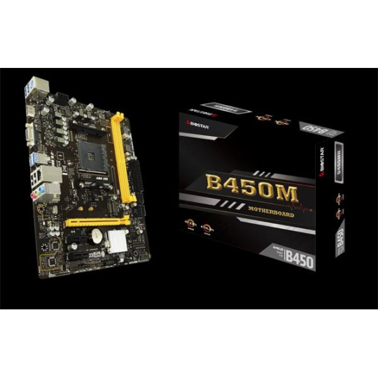 Biostar Main Board, AMD B450 , Socket AM4, mATX, HDMi VGA