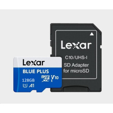 128GB Lexar® Blue Plus microSDHC UHS-I with SD adapter, up to 170MB/s read C10 A1 V10 U1 128GB Lexar® Blue Plus microSDHC UHS-I with SD adapter, up to 170MB/s read C10 A1 V10 U1