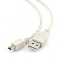 Gembird kábel USB2.0 (M) na Mini-USB (M), 1,8m, biely Gembird kábel USB2.0 (M) na Mini-USB (M), 1,8m, biely