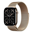 Apple Watch Series 11 GPS + Cellular 46mm Gold Titanium Case with Gold Milanese Loop - S/M