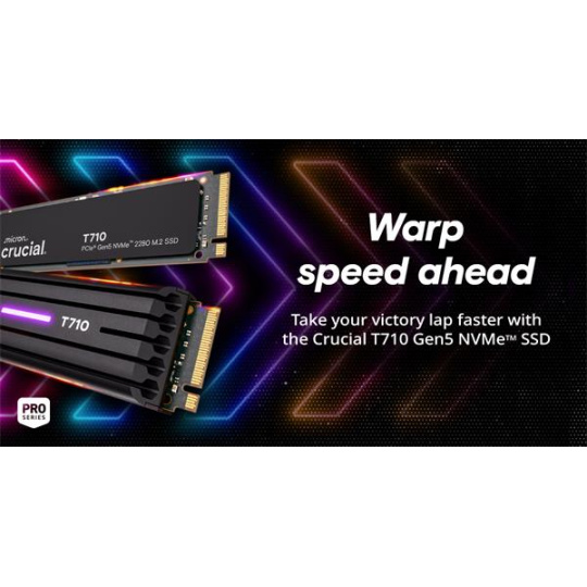 Crucial T710 2TB SSD PCIe NVMe M.2 2280, r14900MB/s, w13800MB/s