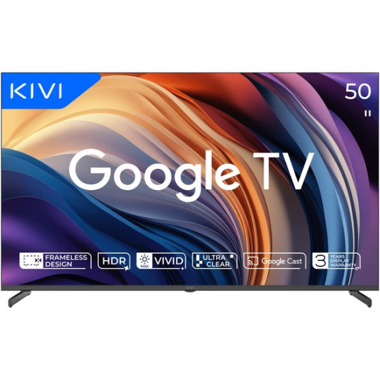 KIVI OPTIMA TV 50U710QB, 50" UHD, L5 HDR, SMART GOOGLE TV, Vyrobene v CZ, Cierna
