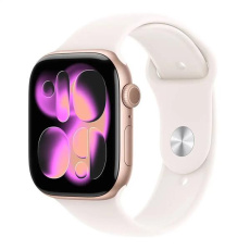 Apple Watch Series 11 GPS + Cellular 46mm Rose Gold Aluminium Case with Light Blush Sport Band - M/L