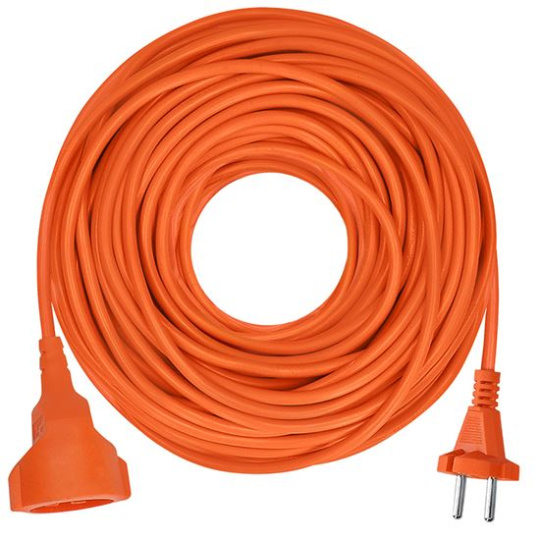 Solight 1z pohyblivý prívod - spojka, 25m, 2 x 1,5mm2, oranžová
