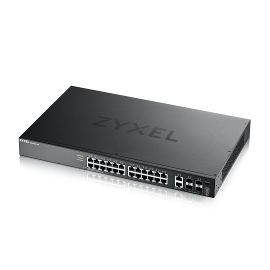 ZyXEL XGS2220-30HP, L3 Access Switch, 400W PoE, 16xPoE+/10xPoE++, 24x1G RJ45 2x10mG RJ45, 4x10G SFP+ Uplink, incl. 1 yr 