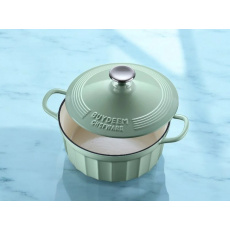 BUYDEEM Smaltovaný liatinový hrniec 2,9L, 22cm, model CP521, farba zelená