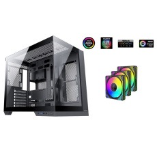 1stCOOL CubeTower DREAMER, skrinka ATX, 3x ARGB ventilátor + radič, USB3.0, USB-C, čierna 1stCOOL CubeTower DREAMER, skrinka ATX, 3x ARGB ventilátor + radič, USB3.0, USB-C, čierna