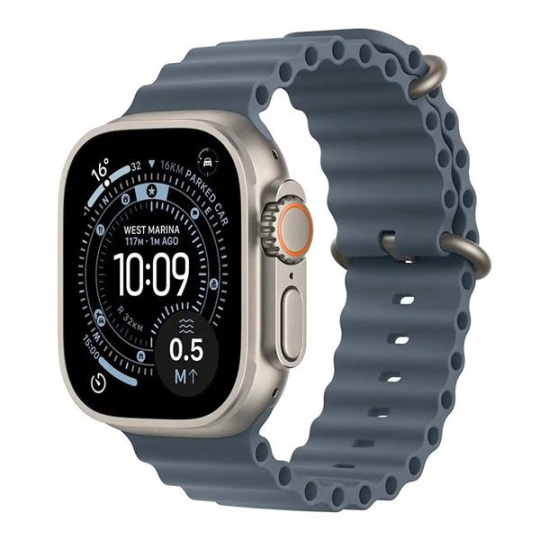 Apple Watch Ultra 3 GPS + Cellular 49mm Natural Titanium Case with Anchor Blue Ocean Band Apple Watch Ultra 3 GPS + Cellular 49mm Natural Titanium Case with Anchor Blue Ocean Band