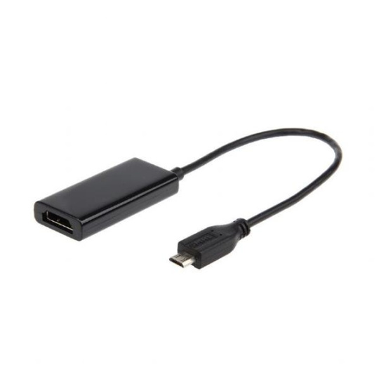 Gembird adaptér HDTV microUSB (M) na HDMI (F), 5-pin MHL, čierny