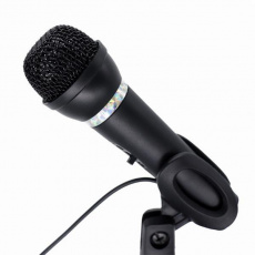 Condenser microphone with desk-stand, black