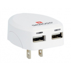 SKROSS USB nabíjací adaptér USA, 2400mA, 2x USB výstup