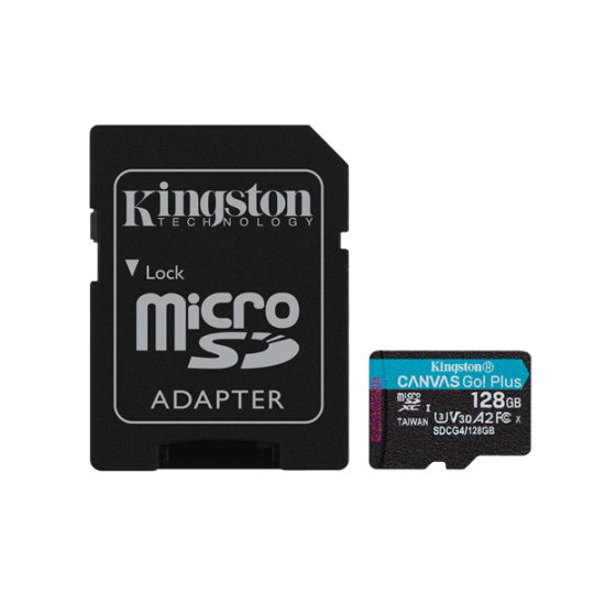 128GB microSDXC Canvas Go Plus Gen4 200MB/s A2 U3 V30 Card + Adapter