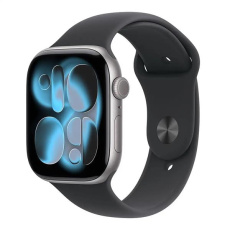 Apple Watch Series 11 GPS + Cellular 46mm Space Grey Aluminium Case with Black Sport Band - S/M