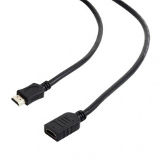 Gembird kábel HDMI (M) na HDMI (F) High speed, s Ethernetom, predlžovací, 3 m, čierny