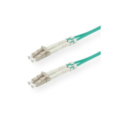 Optický kábel LC-LC, MM 2m Duplex OM3(50/125µm), LSOH, 2.8mm, tyrkysový 