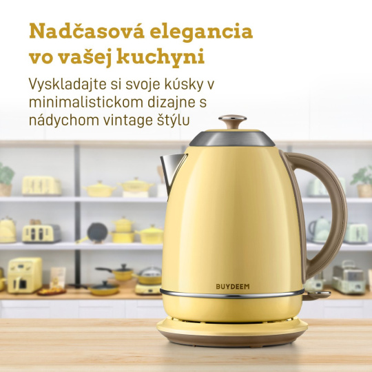 BUYDEEM Varná kanvica, model K640, farba jemná žltá, EU