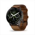 Garmin VENU 4 - 45mm, Black/ Slate + Leather