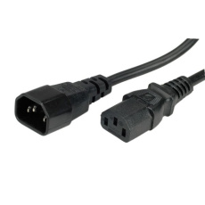 Kábel sieťový 230V predlžovací, C13 - C14, 1.8m, 10A, čierny
