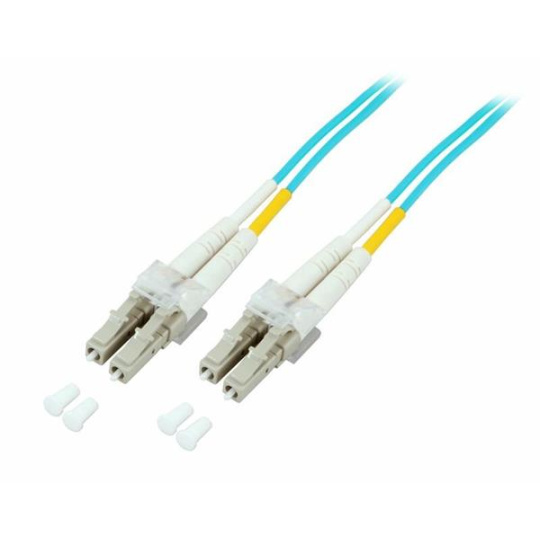 Fiber kábel LC-LC, 20m Duplex OM3(50/125µm), LSOH, 2mm, tyrkysový