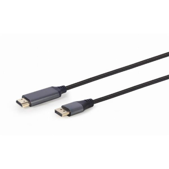 Gembird kábel DisplayPort (M) na HDMI (AM), 4K, Premium Series, 1.8 m, čierny