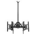 ONKRON Ceiling TV Mount Bracket Height Adjustable for three 32 to 63 Inch LED LCD TVs, Black