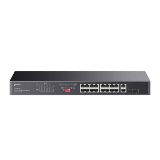TP-LINK "18-Port Gigabit Rackmount  Switch with 16-Port PoE+PORT: 16× Gigabit PoE+ Ports, 2× Gigabit Non-PoE Ports, 2×