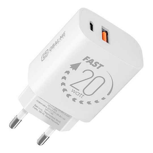 Samsung OBAL:ME Cestovná Nabíjačka USB-A + USB-C 20W White