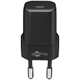 Goobay Nabíjačka USB 230V 1port, 1xUSB Typ C, 30W, Power Delivery, Fast Charge, Nano, čierna