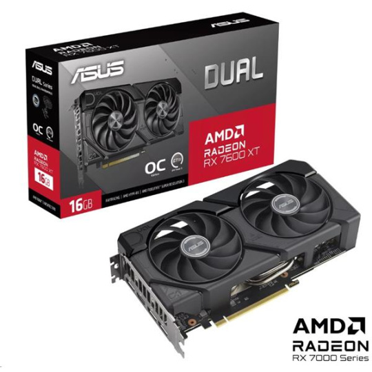 ASUS DUAL RX7600XT O16G 16GB/128bit GDDR6 HDMI 3xDP