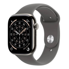 Apple Watch Series 11 GPS + Cellular 46mm Natural Titanium Case with Stone Grey Sport Band - S/M