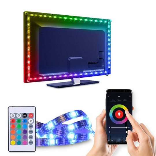 Solight LED WIFI smart RGB pásik pre TV, 4x50cm, USB